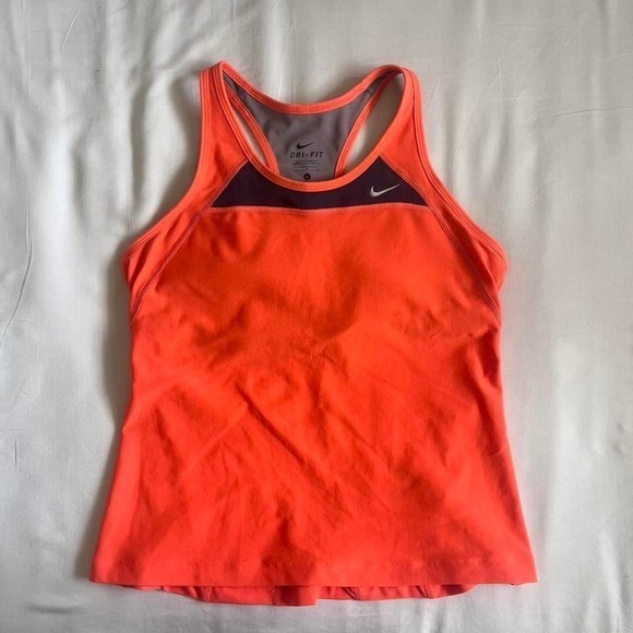 Nike Tops - Y2k Nike Racerback Tank Top Womens Sz L Orange Sporty Running Yoga